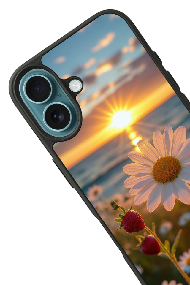 iPhone 16 Plus Uyumlu Cicek Tasarımlı Glossy Premium Kılıf