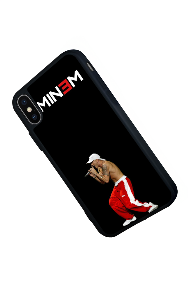 iPhone X/ XS Uyumlu Eminem Tasarımlı Glossy Premium Kılıf
