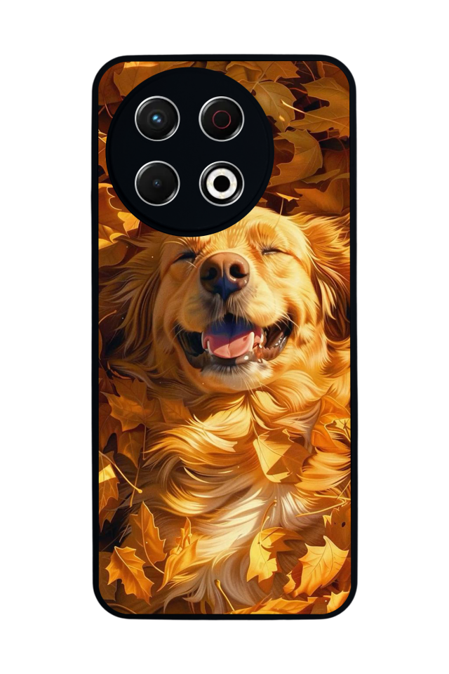 Tecno Spark 30 Pro Uyumlu Golden Kopek Tasarımlı Glossy Premium Kılıf