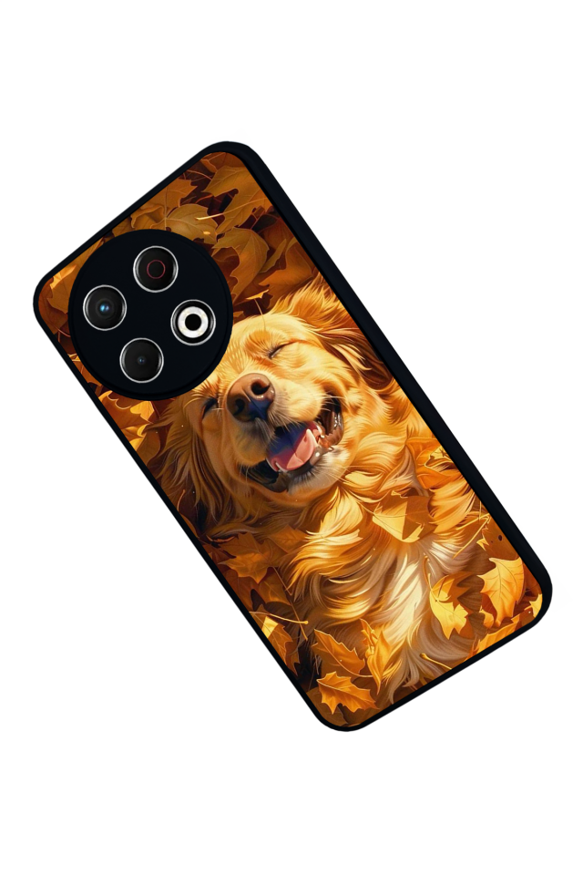 Tecno Spark 30 Pro Uyumlu Golden Kopek Tasarımlı Glossy Premium Kılıf