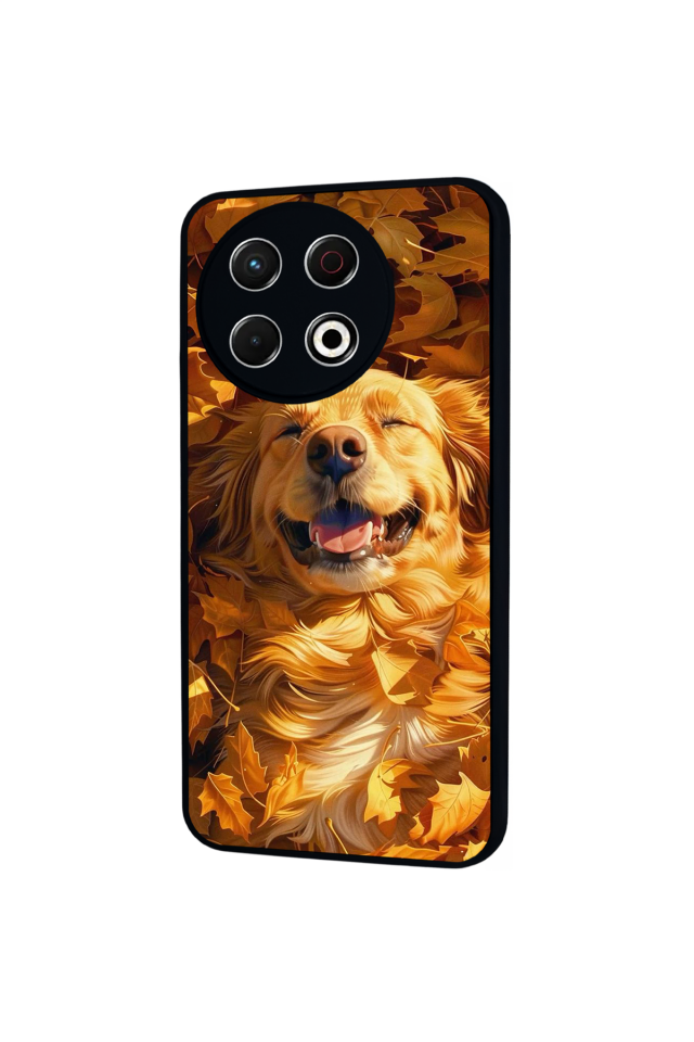 Tecno Spark 30 Pro Uyumlu Golden Kopek Tasarımlı Glossy Premium Kılıf