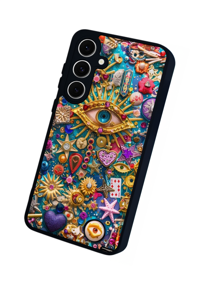 Samsung Galaxy S24 FE Uyumlu Göz Tasarımlı Glossy Premium Kılıf
