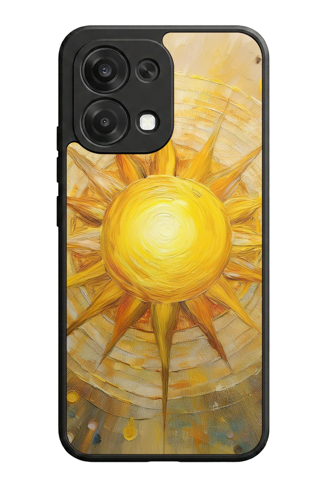 Oppo A6 Pro Uyumlu Güneş Tasarımlı Glossy Premium Kılıf