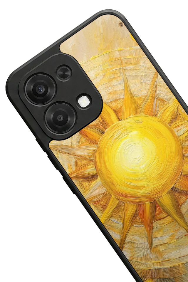 Oppo A6 Pro Uyumlu Güneş Tasarımlı Glossy Premium Kılıf