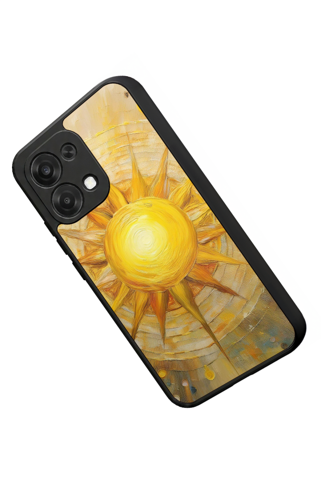 Oppo A6 Pro Uyumlu Güneş Tasarımlı Glossy Premium Kılıf