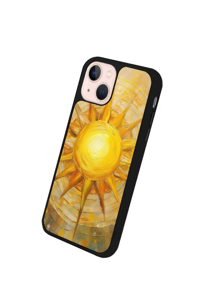iPhone 13 Mini Uyumlu Güneş Tasarımlı Glossy Premium Kılıf