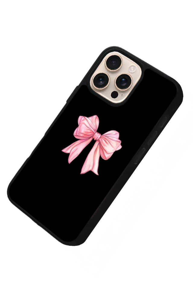iPhone 14 Pro Max Uyumlu Kurdele Tasarımlı Glossy Premium Kılıf