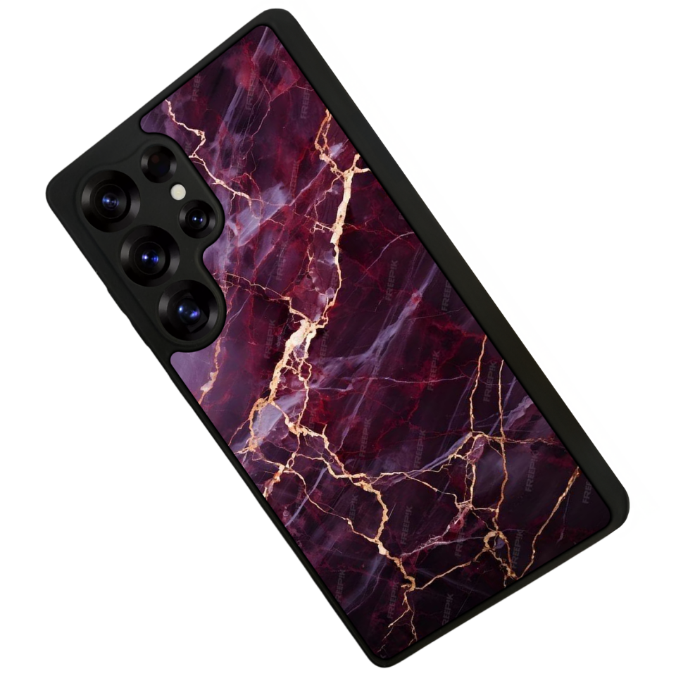Samsung Galaxy S25 Ultra Uyumlu Mermer Marble Tasarımlı Glossy Premium Kılıf