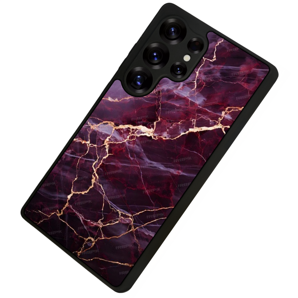 Samsung Galaxy S25 Ultra Uyumlu Mermer Marble Tasarımlı Glossy Premium Kılıf