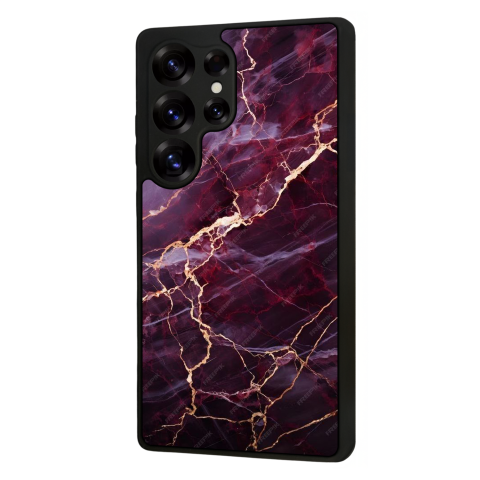Samsung Galaxy S25 Ultra Uyumlu Mermer Marble Tasarımlı Glossy Premium Kılıf