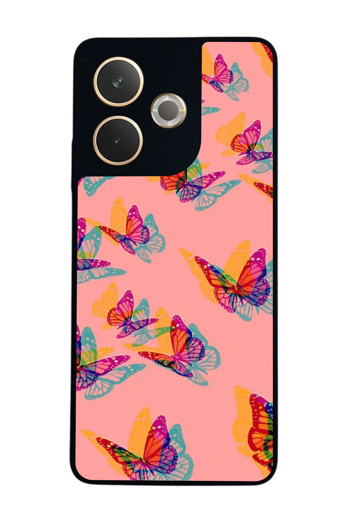 Oppo A5 Pro Uyumlu Kelebek Tasarımlı Glossy Premium Kılıf
