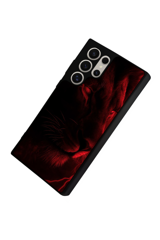 Samsung Galaxy S23 Ultra Uyumlu Aslan Tasarımlı Glossy Premium Kılıf