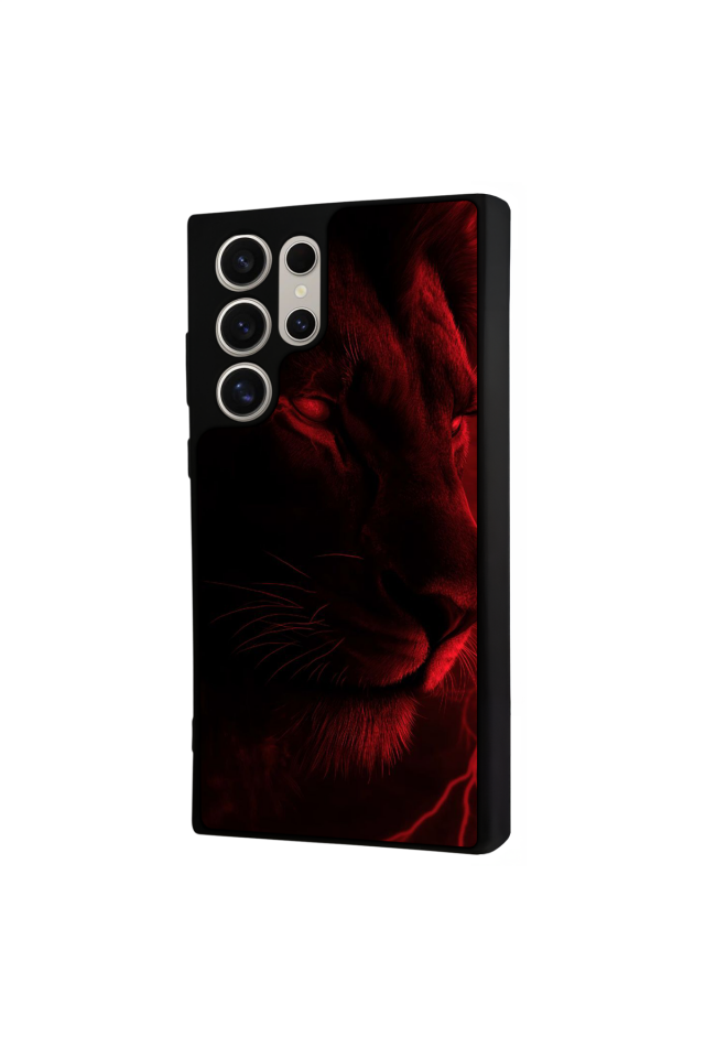 Samsung Galaxy S23 Ultra Uyumlu Aslan Tasarımlı Glossy Premium Kılıf