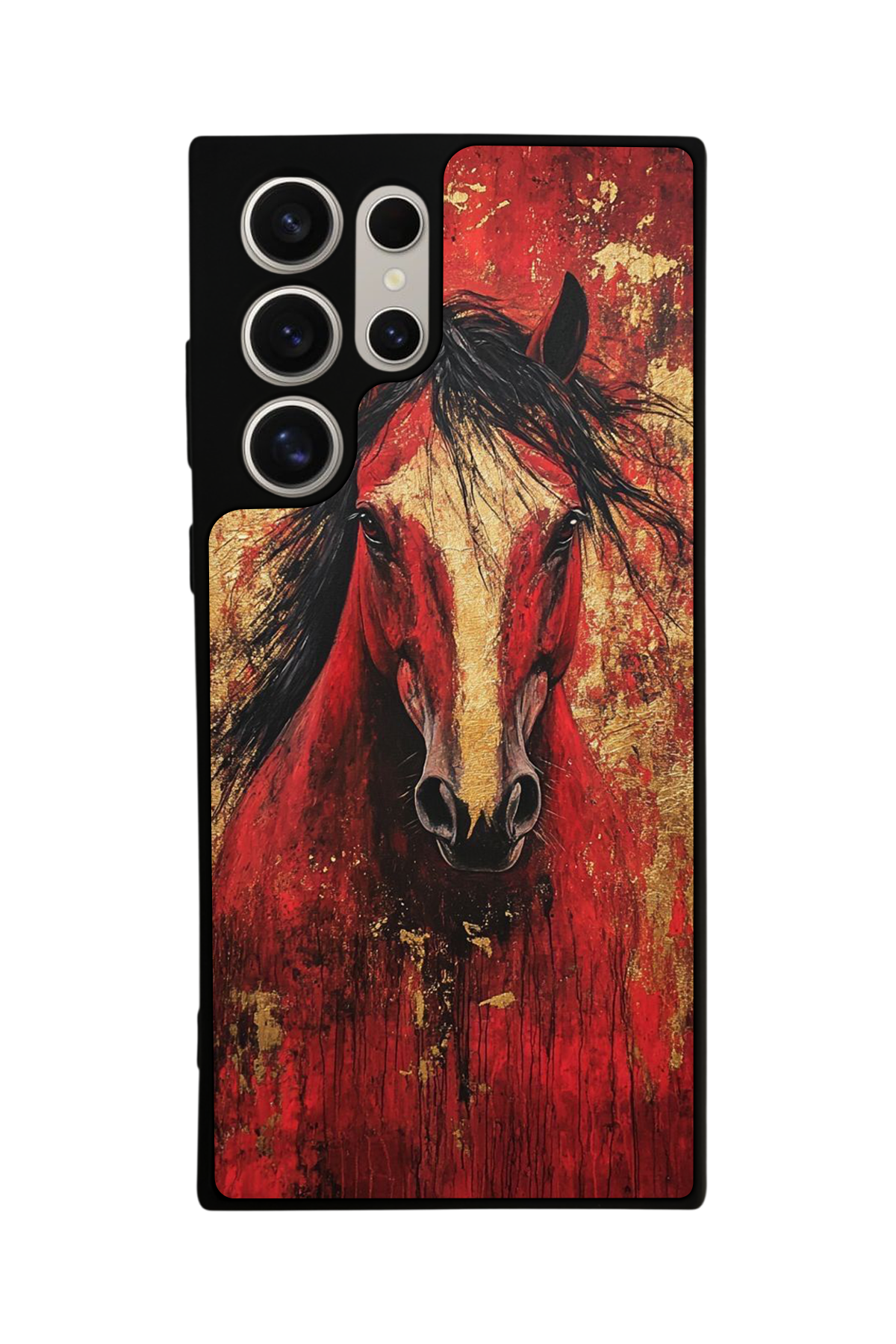 Samsung Galaxy S22 Ultra Uyumlu At Horse Tasarımlı Glossy Premium Kılıf