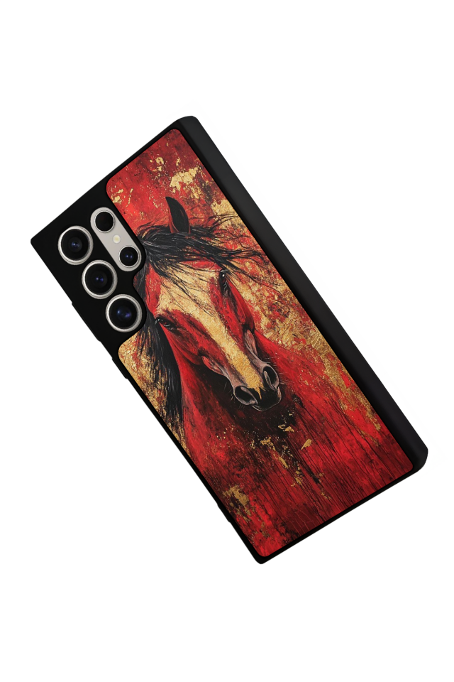 Samsung Galaxy S22 Ultra Uyumlu At Horse Tasarımlı Glossy Premium Kılıf