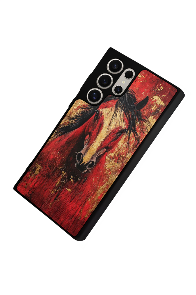 Samsung Galaxy S22 Ultra Uyumlu At Horse Tasarımlı Glossy Premium Kılıf