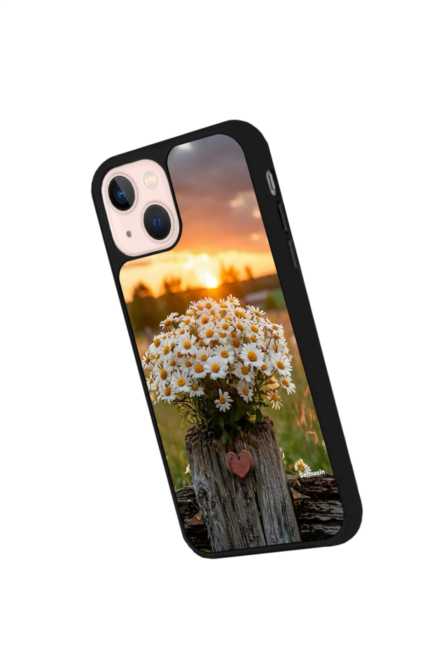 iPhone 15 Uyumlu Cicek Tasarımlı Glossy Premium Kılıf