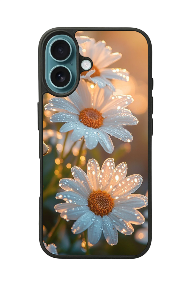 iPhone 16 Plus Uyumlu Cicek Tasarımlı Glossy Premium Kılıf
