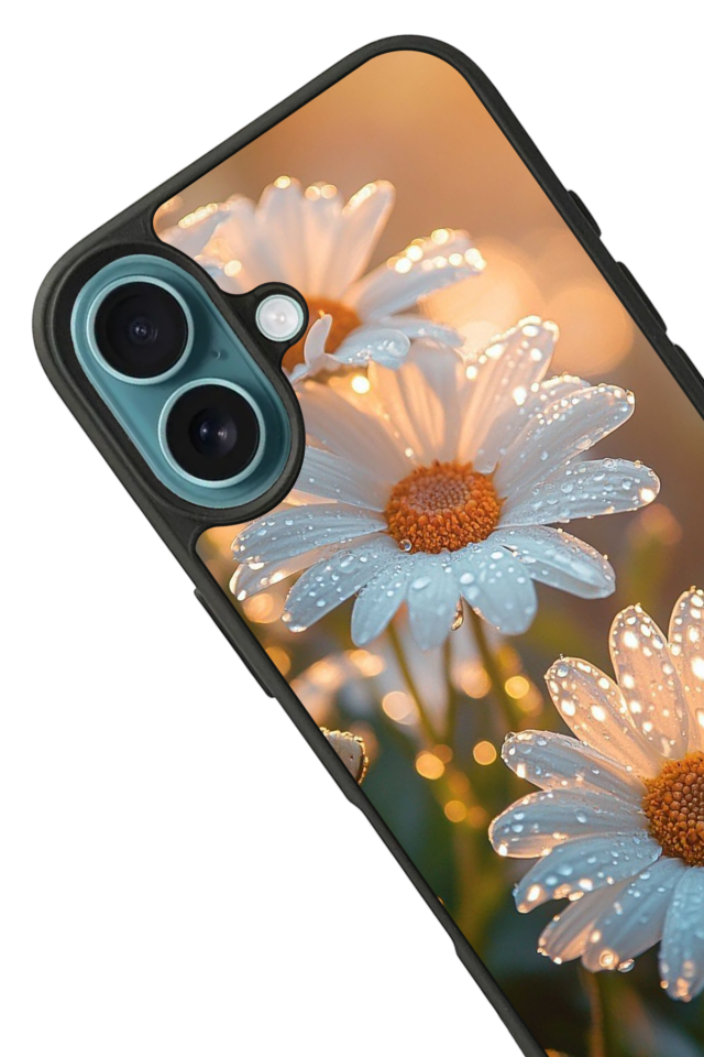 iPhone 16 Plus Uyumlu Cicek Tasarımlı Glossy Premium Kılıf