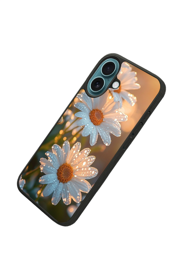 iPhone 16 Plus Uyumlu Cicek Tasarımlı Glossy Premium Kılıf