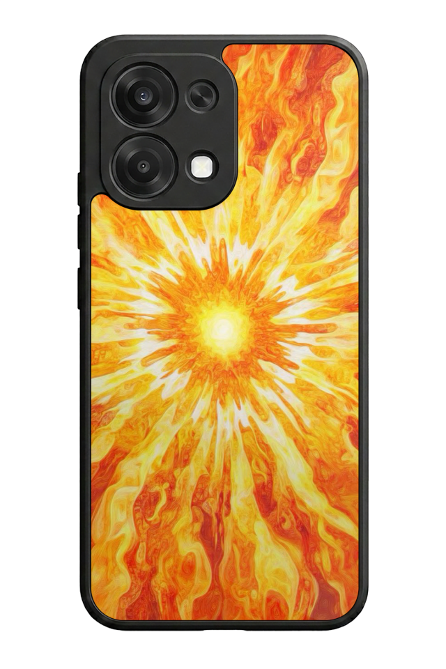 Oppo A6 Pro Uyumlu Güneş Tasarımlı Glossy Premium Kılıf