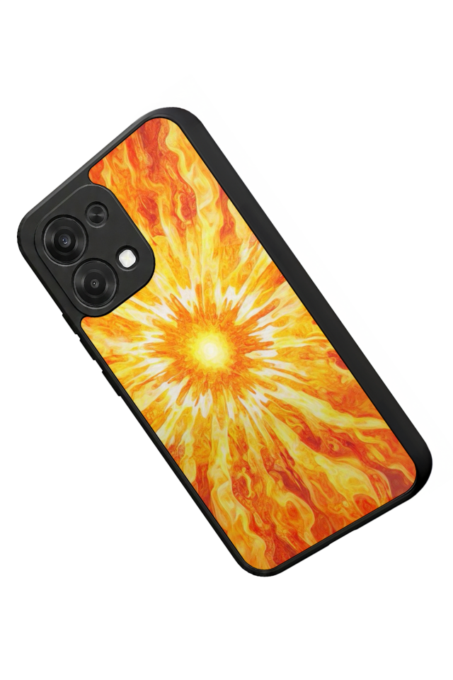 Oppo A6 Pro Uyumlu Güneş Tasarımlı Glossy Premium Kılıf