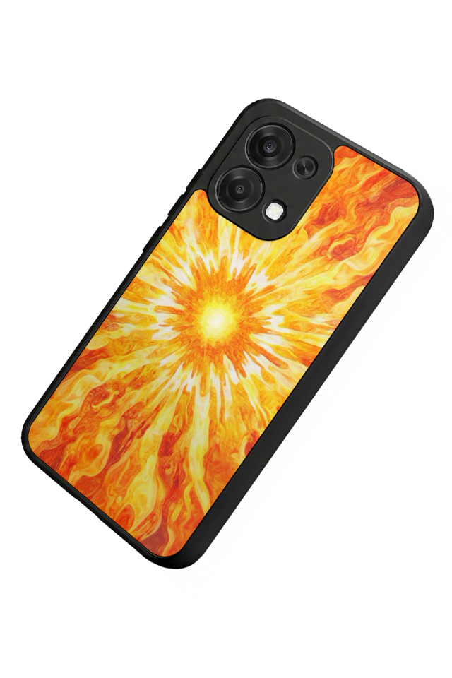 Oppo A6 Pro Uyumlu Güneş Tasarımlı Glossy Premium Kılıf