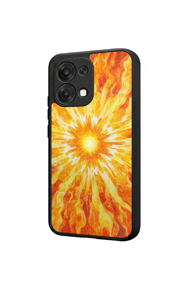 Oppo A6 Pro Uyumlu Güneş Tasarımlı Glossy Premium Kılıf