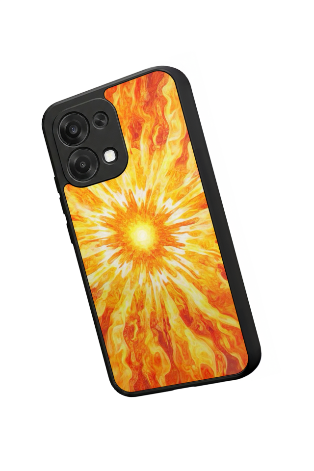 Oppo A6 Pro Uyumlu Güneş Tasarımlı Glossy Premium Kılıf