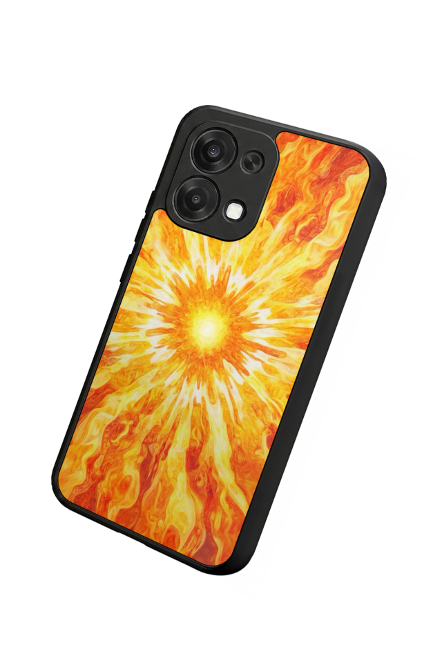 Oppo A6 Pro Uyumlu Güneş Tasarımlı Glossy Premium Kılıf