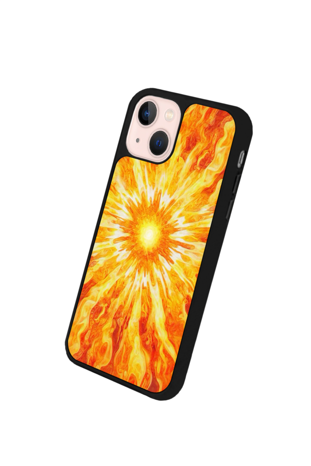 iPhone 13 Mini Uyumlu Güneş Tasarımlı Glossy Premium Kılıf