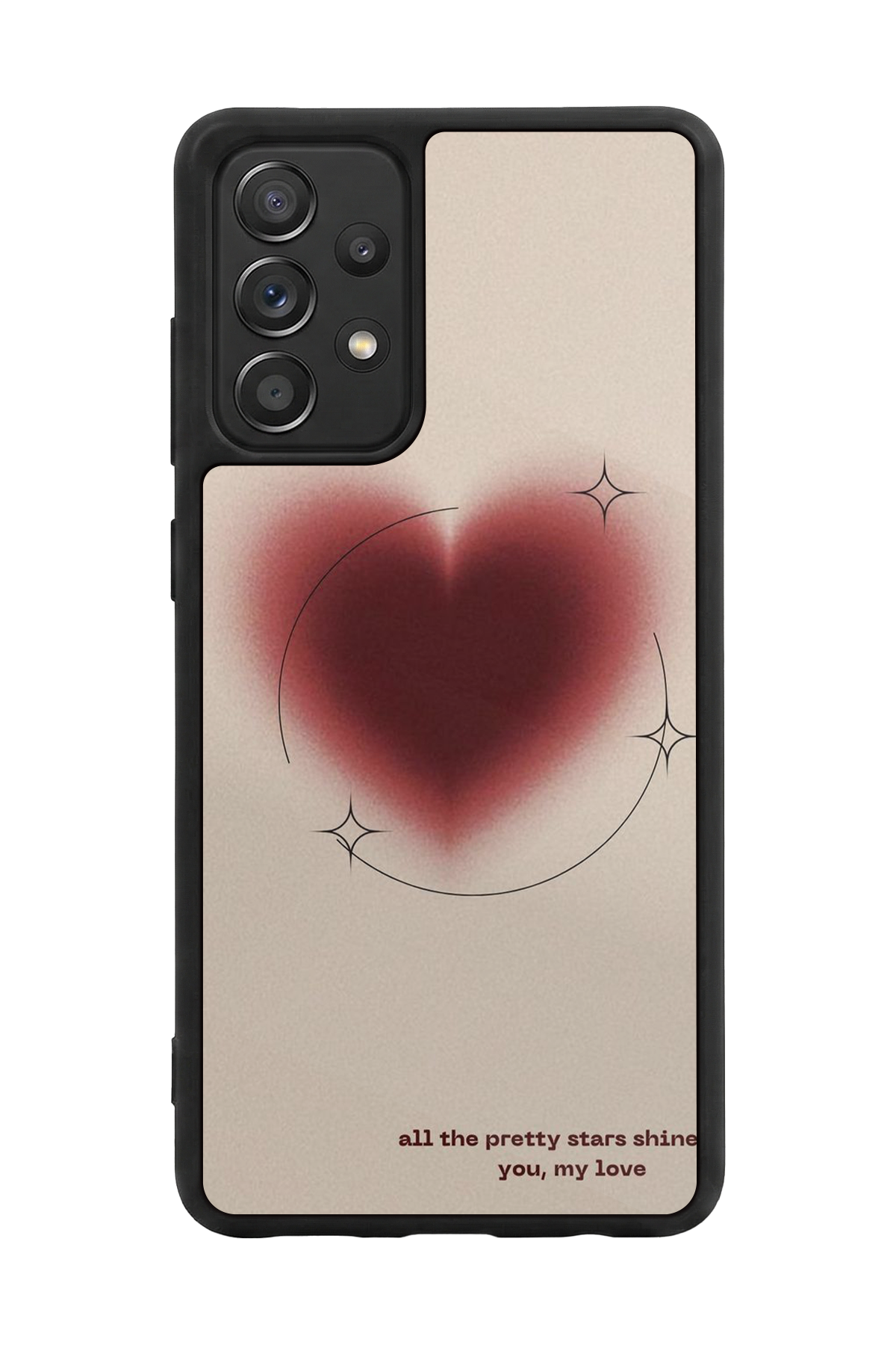 Samsung Galaxy A72 Uyumlu Kalp Love Tasarımlı Glossy Premium Kılıf