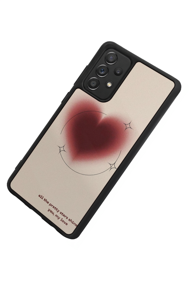 Samsung Galaxy A72 Uyumlu Kalp Love Tasarımlı Glossy Premium Kılıf