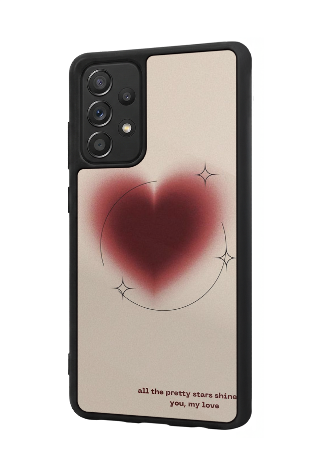 Samsung Galaxy A72 Uyumlu Kalp Love Tasarımlı Glossy Premium Kılıf