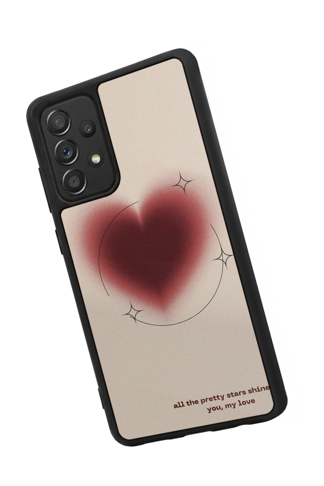 Samsung Galaxy A72 Uyumlu Kalp Love Tasarımlı Glossy Premium Kılıf