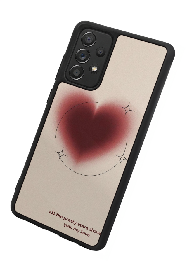Samsung Galaxy A72 Uyumlu Kalp Love Tasarımlı Glossy Premium Kılıf