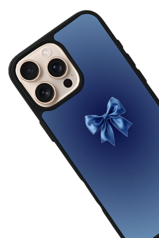 iPhone 14 Pro Max Uyumlu Kurdele Tasarımlı Glossy Premium Kılıf