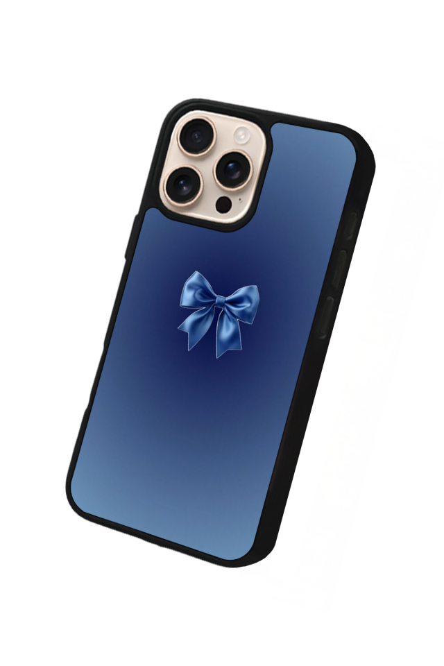 iPhone 14 Pro Max Uyumlu Kurdele Tasarımlı Glossy Premium Kılıf
