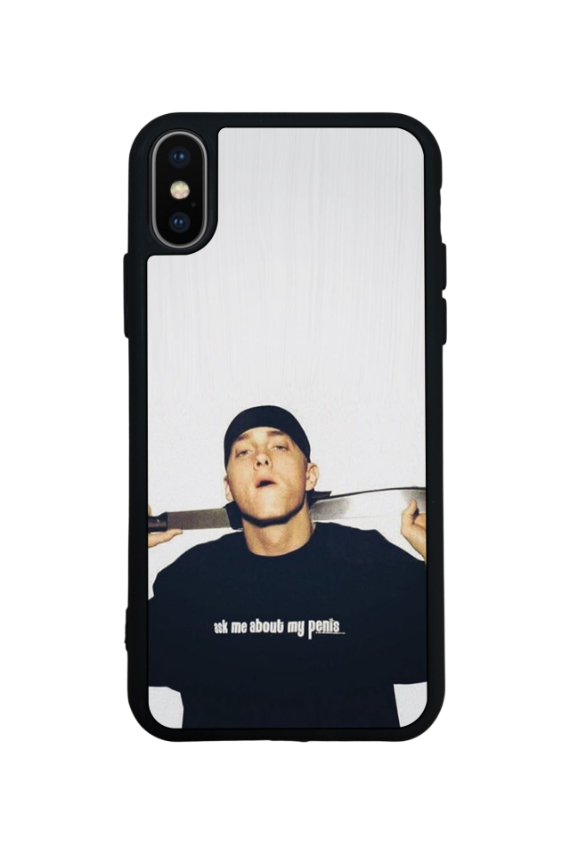 iPhone X/ XS Uyumlu Eminem Tasarımlı Glossy Premium Kılıf
