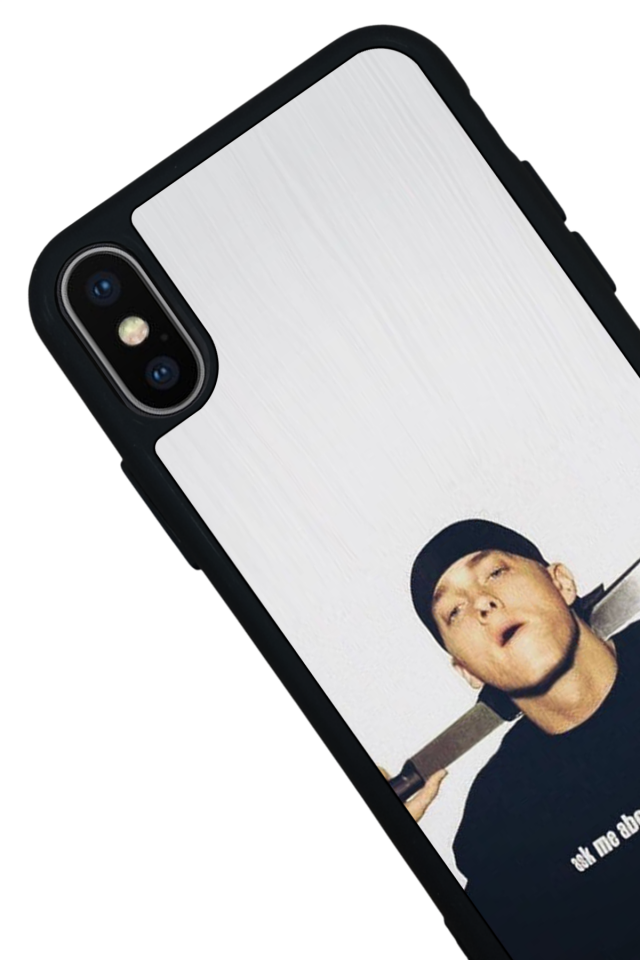 iPhone X/ XS Uyumlu Eminem Tasarımlı Glossy Premium Kılıf