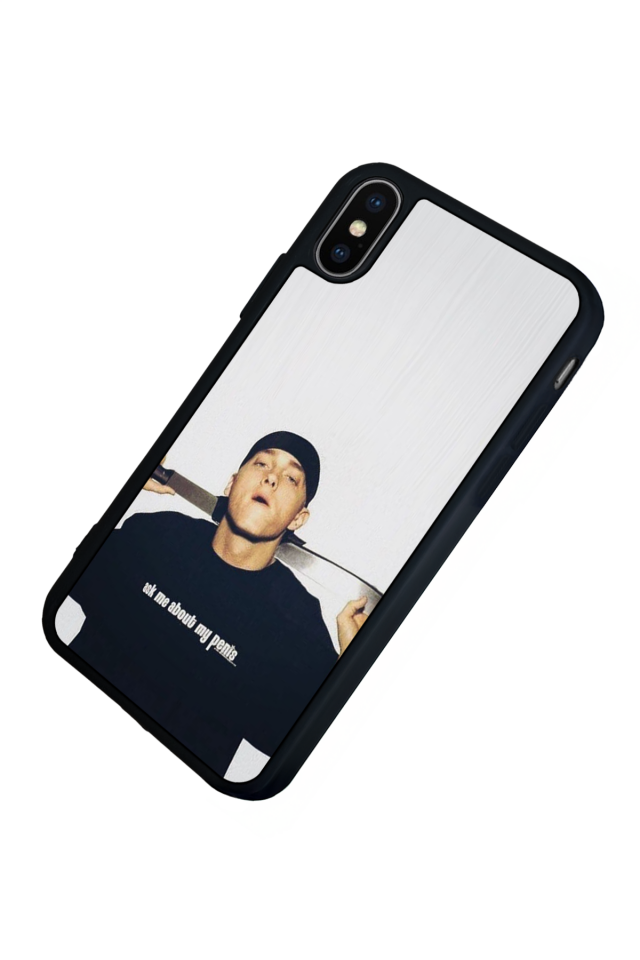 iPhone X/ XS Uyumlu Eminem Tasarımlı Glossy Premium Kılıf