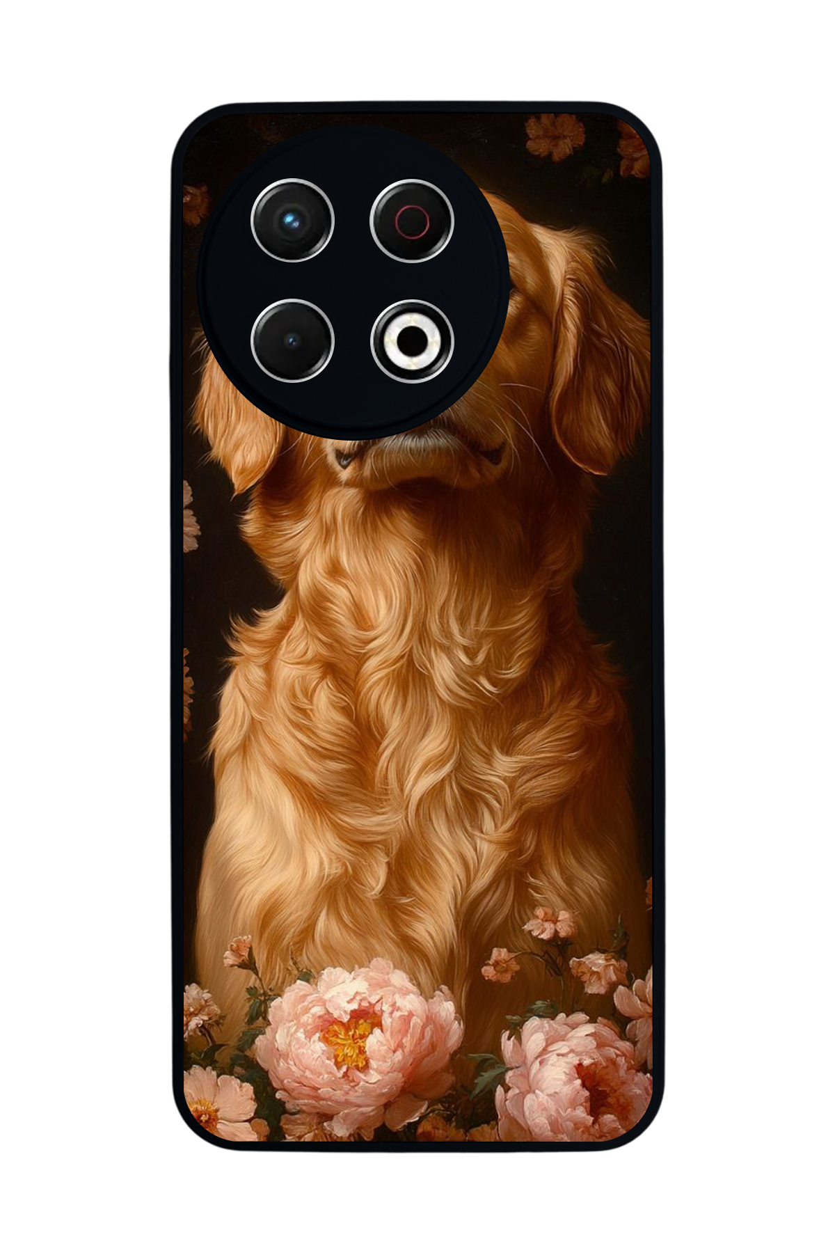 Tecno Spark 30 Pro Uyumlu Golden Kopek Tasarımlı Glossy Premium Kılıf