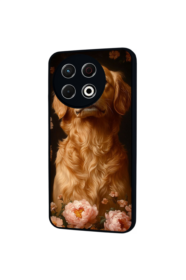 Tecno Spark 30 Pro Uyumlu Golden Kopek Tasarımlı Glossy Premium Kılıf