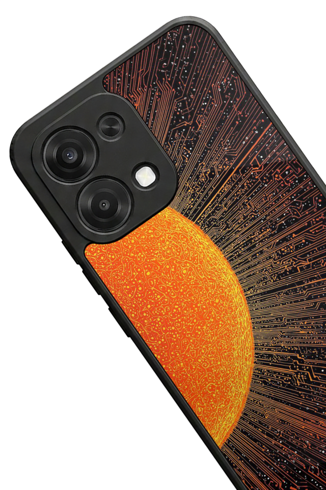 Oppo A6 Pro Uyumlu Güneş Tasarımlı Glossy Premium Kılıf