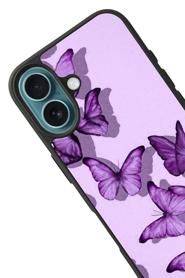 iPhone 16 Uyumlu Kelebek Tasarımlı Glossy Premium Kılıf