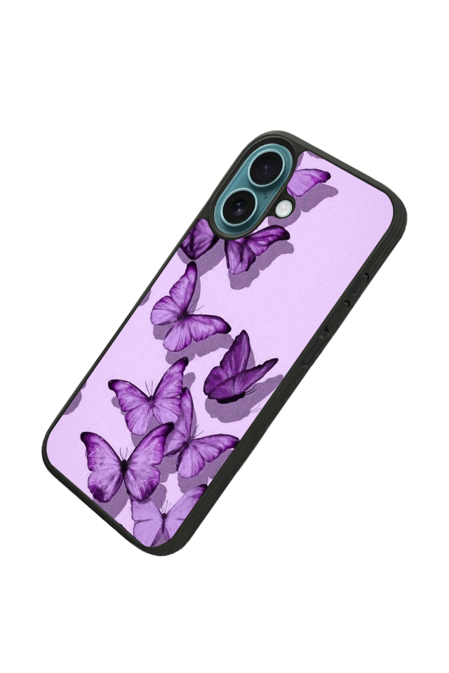iPhone 16 Uyumlu Kelebek Tasarımlı Glossy Premium Kılıf