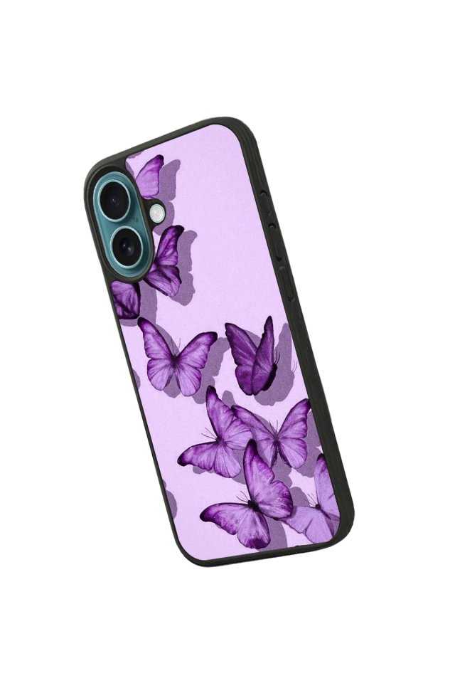 iPhone 16 Uyumlu Kelebek Tasarımlı Glossy Premium Kılıf