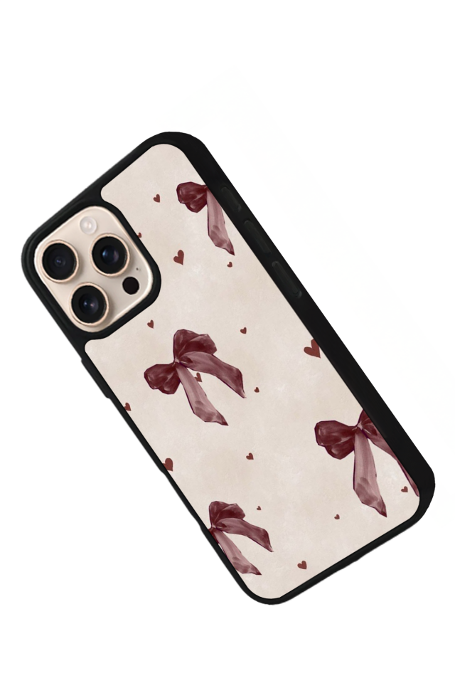 iPhone 14 Pro Max Uyumlu Kurdele Tasarımlı Glossy Premium Kılıf