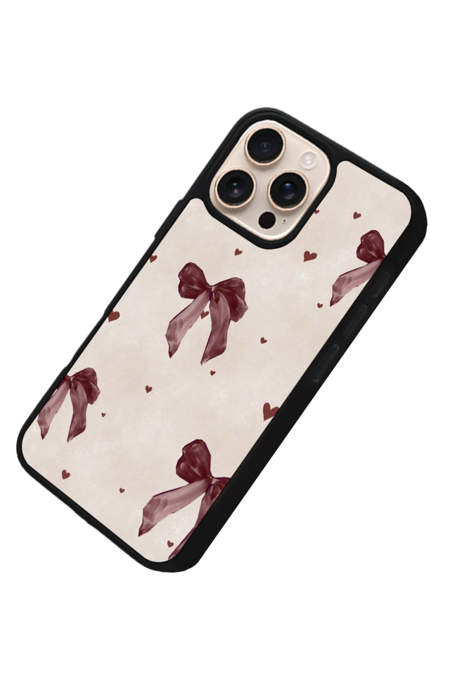 iPhone 14 Pro Max Uyumlu Kurdele Tasarımlı Glossy Premium Kılıf
