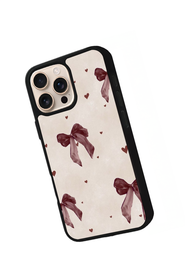 iPhone 14 Pro Max Uyumlu Kurdele Tasarımlı Glossy Premium Kılıf